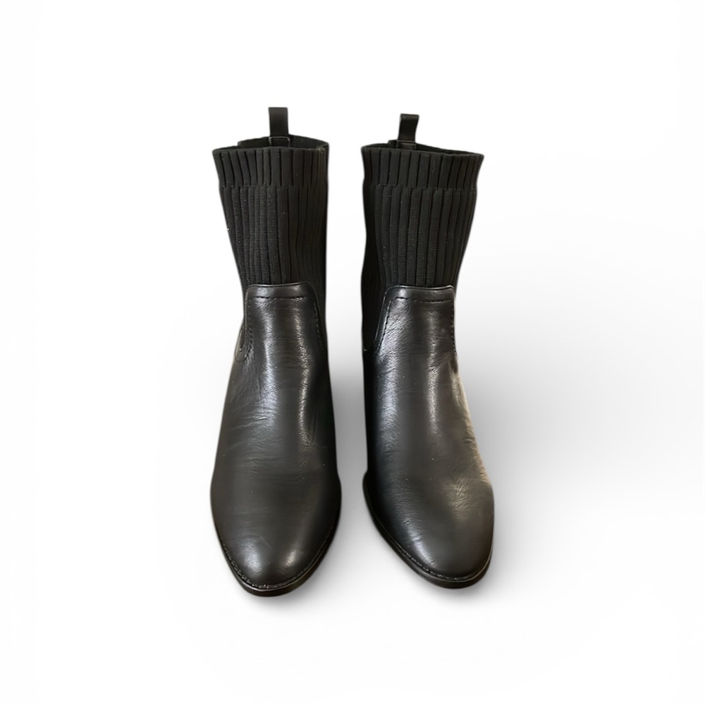 Black Leather Ankle Chelsea Leather Slip On heeled Boots 
Size 10 NWOB or tags.